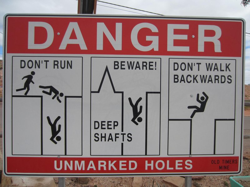 Danger Sign in Coober Pedy