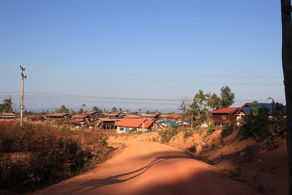Village along the road - Central Laos