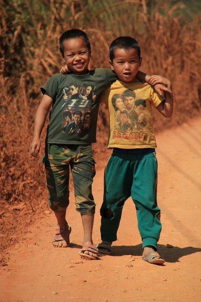 Kids playing - Central Laos