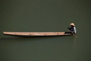 Boat on the river - Central Laos