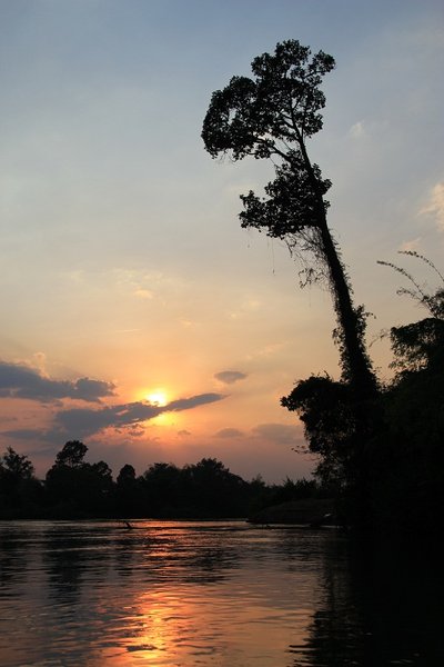 Sunset cruise on the Mekong - Southern Laos