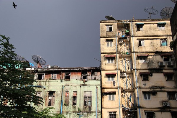 Old beautiful buildings - Yangoon - Burma