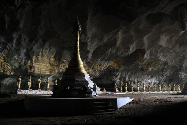 Cave with .... of course a stupa ... near Hpa An ... Southern Burma