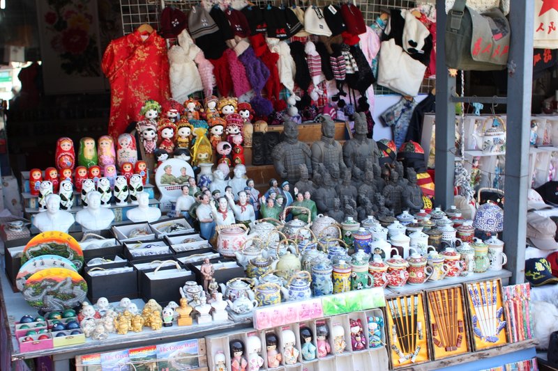 Various trinkets for sale in the Great Wall village