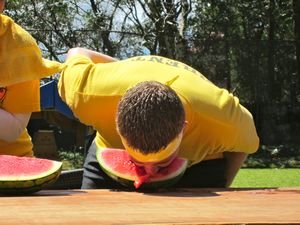 Watermelon eating relay