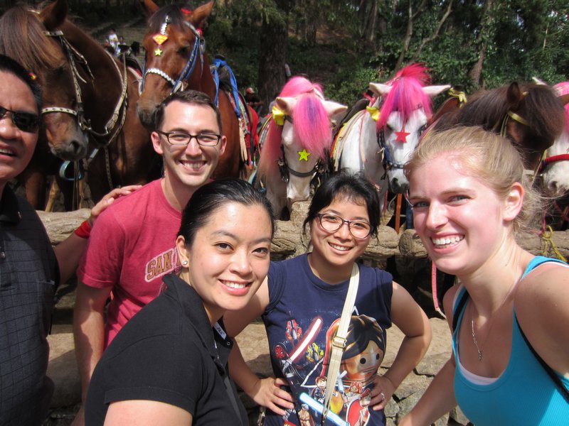 'Picture with the pink horses at Wright park'
