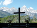View of Grand Teton from a Church
