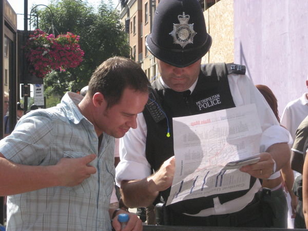 Getting directions from the Metropolitan police