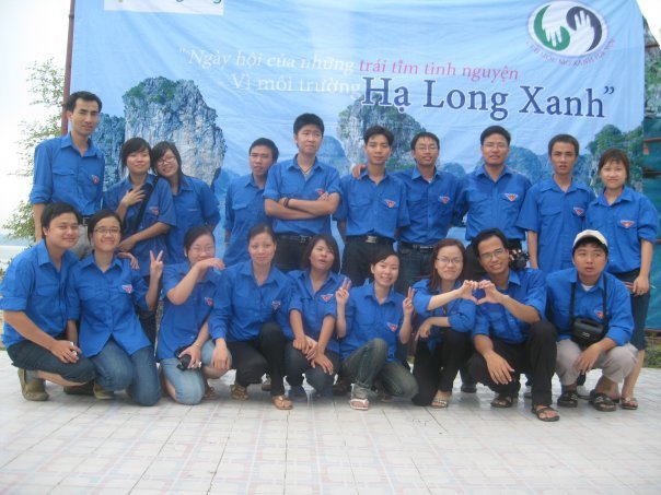 Our group in volunteer cloths of Vietnamese youth