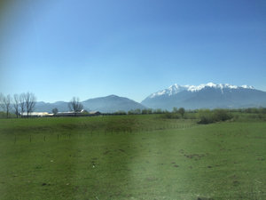 Carpathian Mountain range in the distance