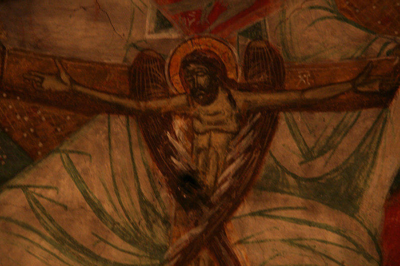 Jesus on the cross, with wings.....