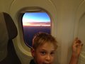 Sunset from the plane near ayers rock