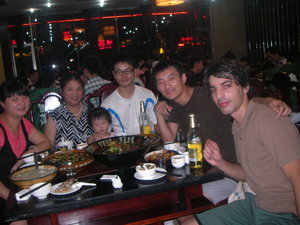 Jantar com família Huang Xiang