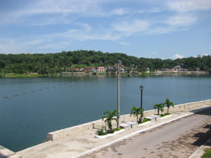 View of lake from Flores, Guatemala