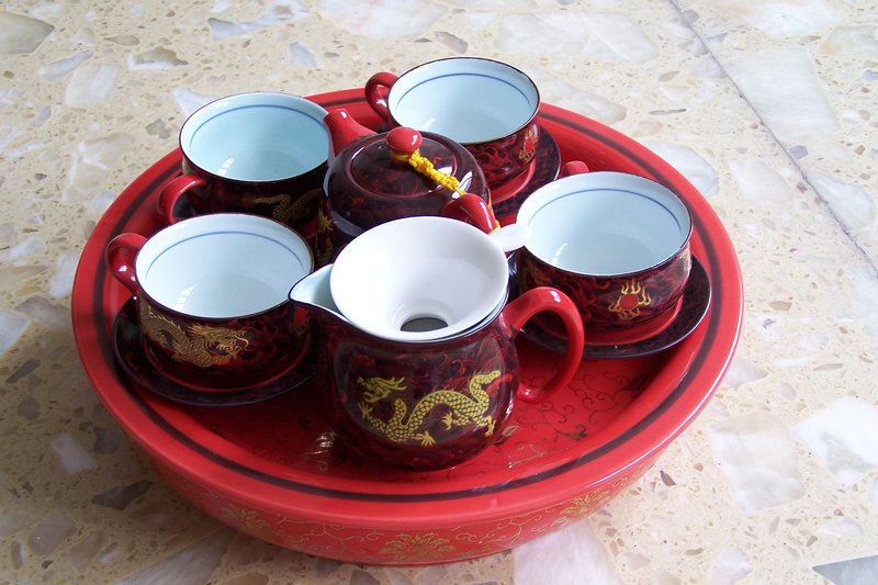 Pretty Red Tea Set