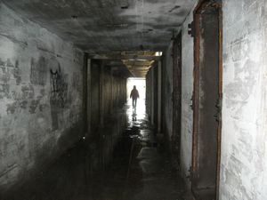 Judith in de bunker bij Cape Spear