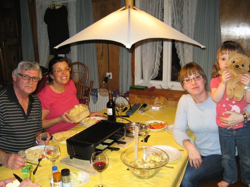 Eating raclette in Isenthal.