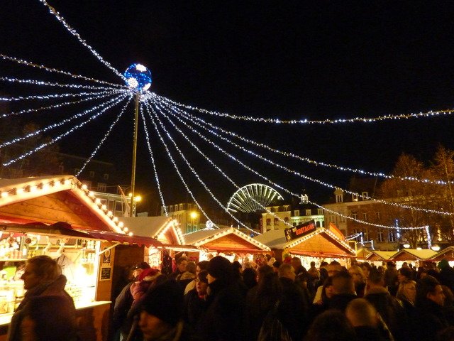Christmas market by night