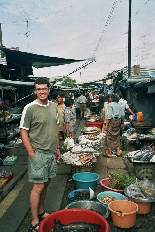 me at the Maeklong Railway Market