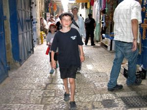 Ezra leads the way through the Old City Shuk