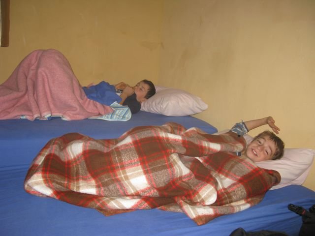 Boys waking on Kibbutz Lotan