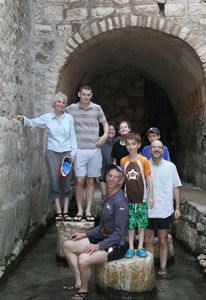 The whole gang - feeling high after walking through Jerusalem's lowest byway