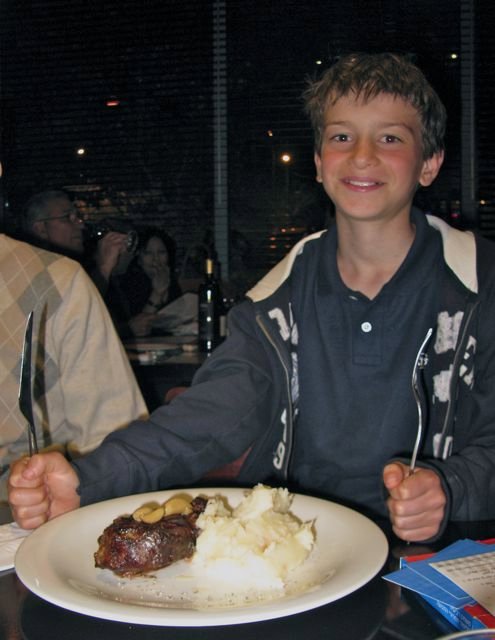 Ezra and steak