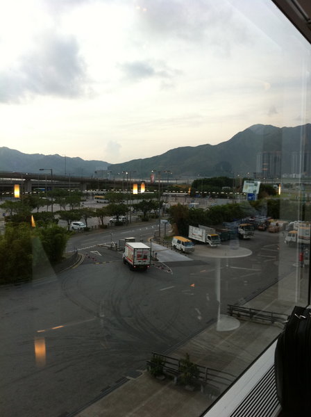View from the business class lounge in Hong Kong