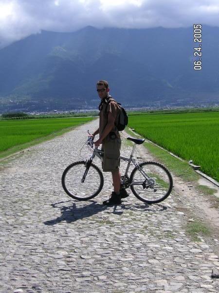Bike ride through fields of Dali