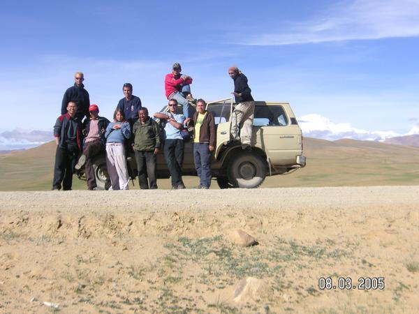 Group on truck at Cho Oyu