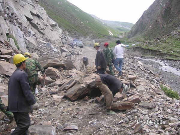 Landslide roadblock