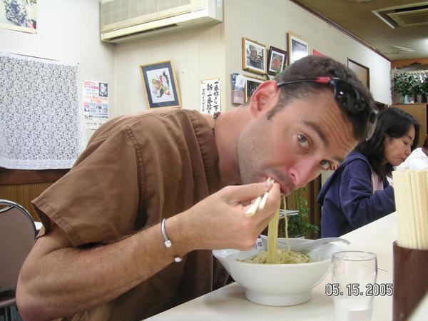 Eating noodles in Shimoda