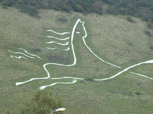 The white horse on the cliff on the entry to the Chunnel 