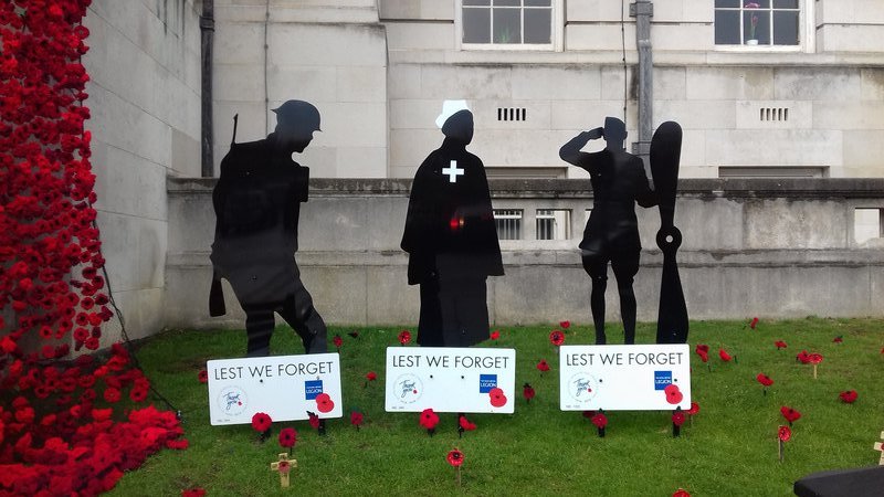 The tommies and the nurse outside the town hall th