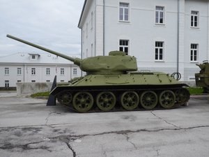 Soviet era tanks outside the museum