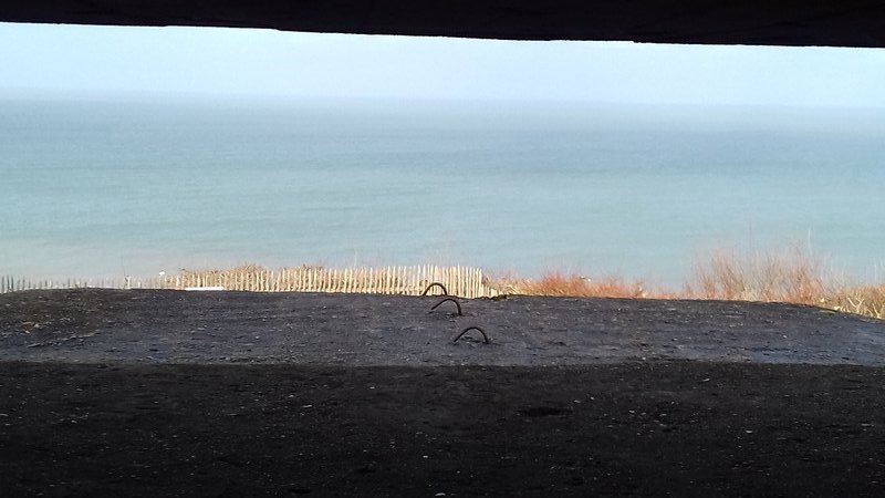 The view the gunners had from the single bunker nearest the beach 