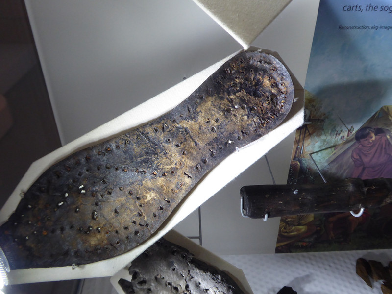 Leather sole from a roman shoe