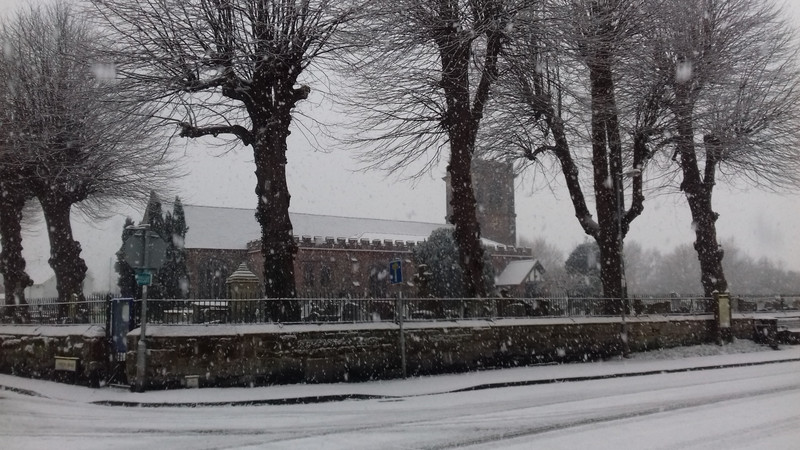 St Duawds in the snow 