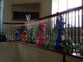 Christmas chess pieces on the stairs 