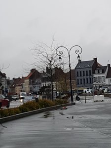The main square on a dull drizzly day