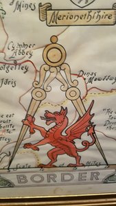 The welsh dragon and the compass on the Border Breweries map