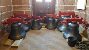 The bells waiting to be rehung