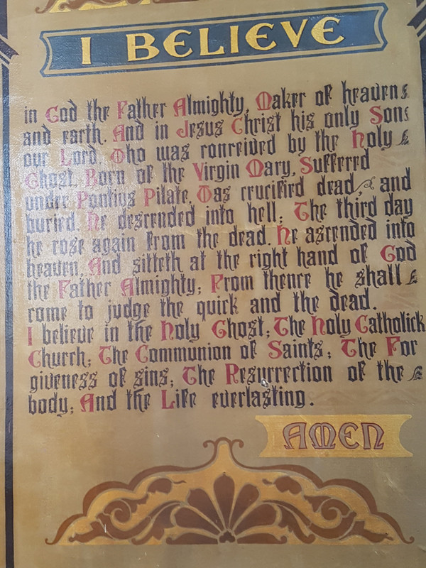 The creed on the walls 