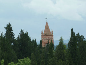Just a glimpse of the Abbey over the trees 