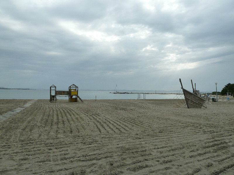 A typical beach scene in Croatia near to Zadar 