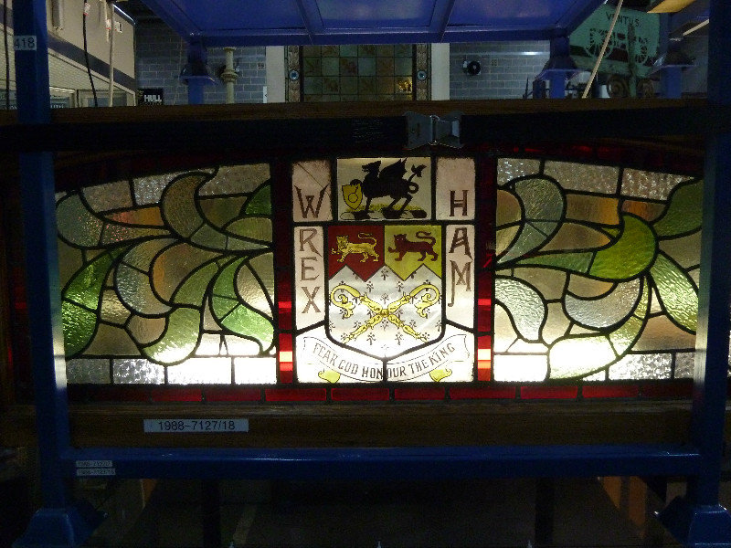 A glass panel from Wrexham Railway station 
