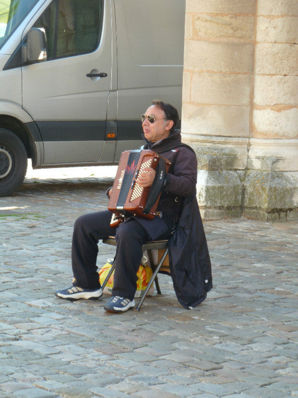 Lone accordian player 