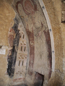 small fragments of frescoes we could photograph 