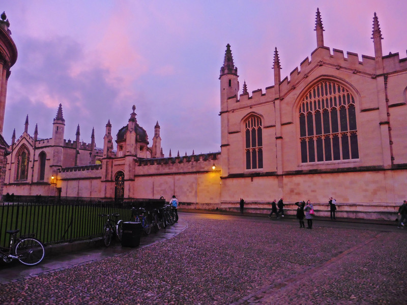Evening light on an Oxford college 
