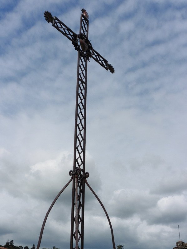 ~The metal cross outside the church 